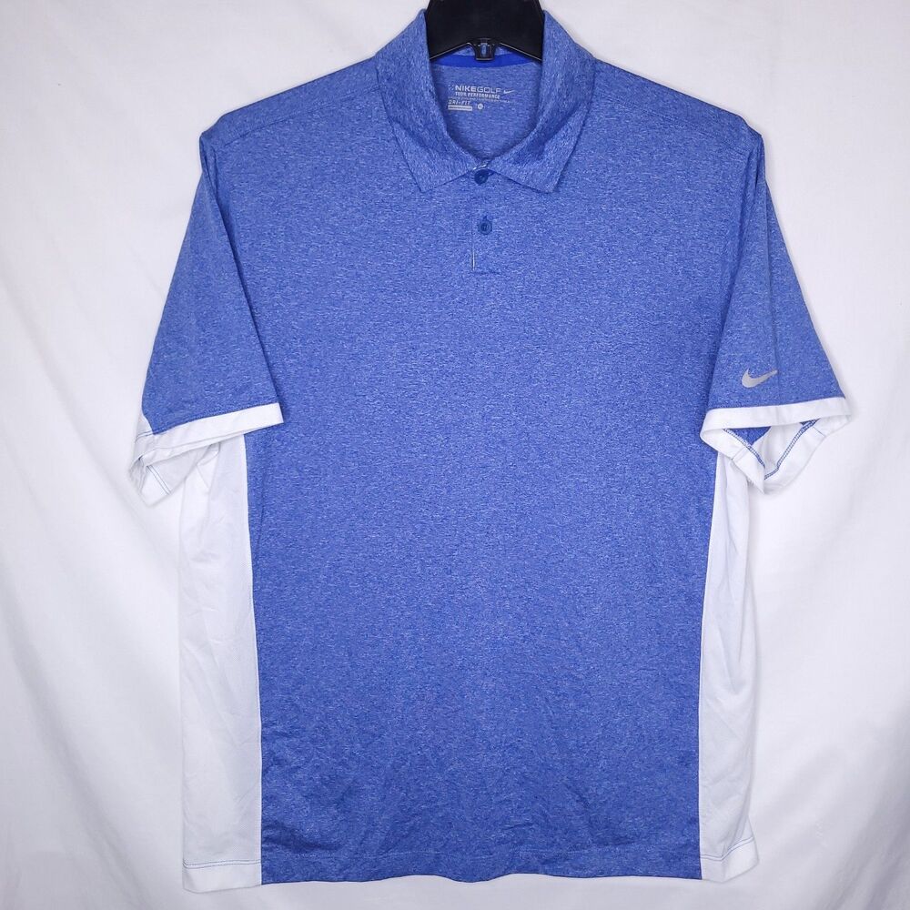 Nike Golf Polo Shirt Mens XL Blue Tour Performance Dri Fit